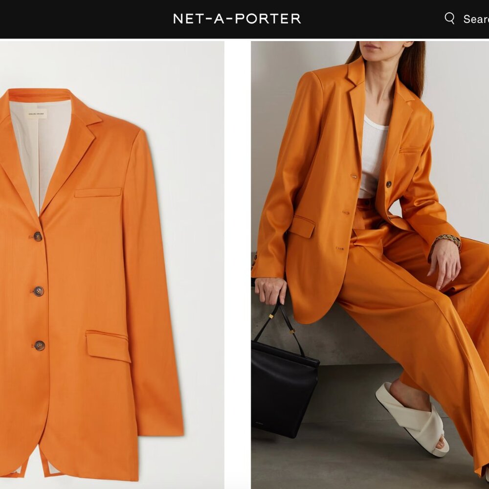 LOULOU DE SAISON Sund oversized satin blazer - Originally $575